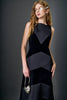 Velvet satin combo maxi dress black by English Factory