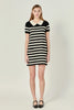 Stripe collar mini black white by English Factory