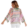 Folk flowers pink short kimono by One Hundred Stars