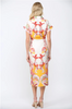 Botanical scarf print button down dress by Fate