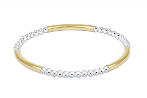 Bliss bar pattern mixed metal 3mm bracelet by Enewton