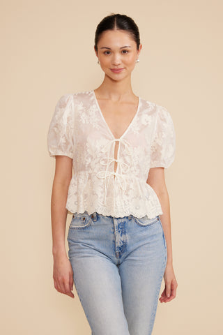 Xena tie detail top by Lucy Paris