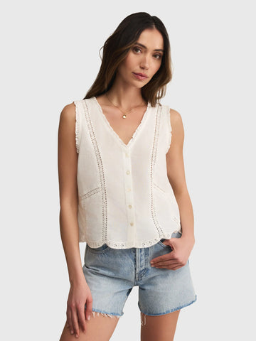 Tomi embroidered tank white by Z Supply