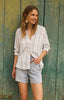 The perfect linen striped top in white by Z Supply
