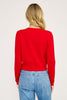Celeste Red Heart Button Cardigan by Lucy Paris