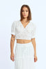 White eyelet  balloon sleeve top by Molly Bracken