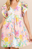 Blush floral mini dress multi color by TCEC
