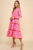 Floral Tiered Midi in Pink by TCEC