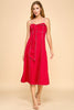 Red midi bow sundress  by TCEC