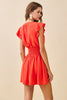 Orange flutter sleeve mini with bow by TCEC