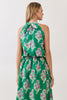 Green pink floral maxi skirt set by TCEC