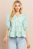 green floral tiered top by TCEC