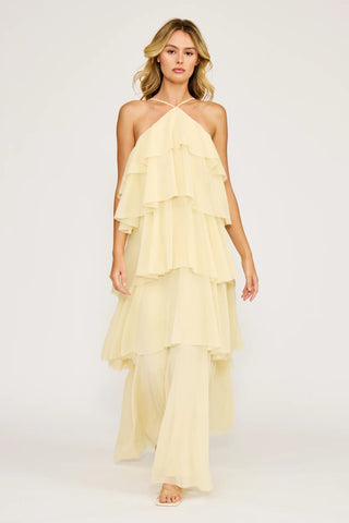 Emery ruffle dress yellow by Lucy Paris