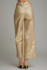 Gold faux leather wide leg pant by Entro
