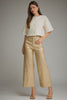 Gold faux leather wide leg pant by Entro