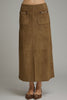 Suede maxi skirt horse bit brown by Entro