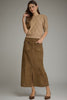 Suede maxi skirt horse bit brown by Entro