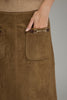 Suede maxi skirt horse bit brown by Entro