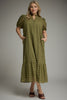 Olive eyelet maxi dress Plus size by Entro