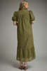 Olive eyelet maxi dress Plus size by Entro