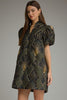 Olive black fan print mini by Entro