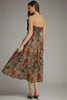 Camel floral strapless midi by Entro