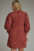 Burgandy orange swirl mini dress by Entro