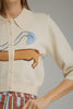 Dog print collared cardigan by Entro
