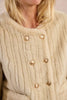 Beige double breasted faux fur by Molly Bracken