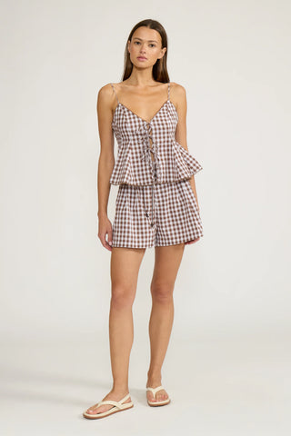 Holly tie tank brown by Lucy Paris