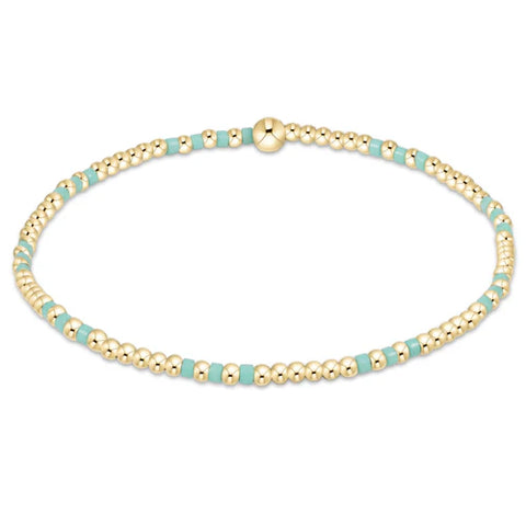 Hope joy pattern 2mm bead bracelet mint by Enewton