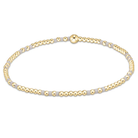 Hope joy pattern 2mm bead bracelet white by Enewton