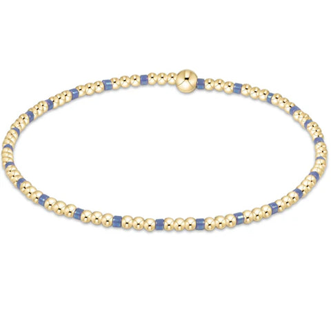 Hope sincerity pattern 2mm bead bracelet bright blue by Enewton