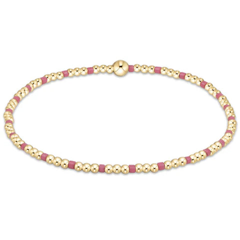 Hope sincerity pattern 2mm bead bracelet bright pink by Enewton