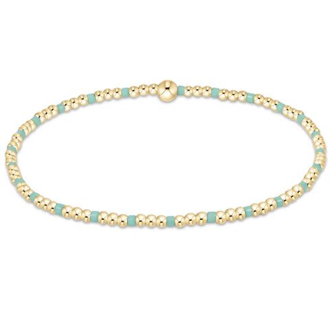 Hope sincerity pattern 2mm bead bracelet mint