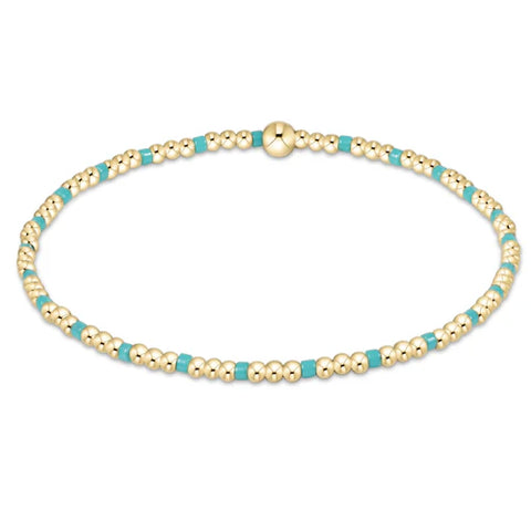 Hope sincerity pattern 2mm bead bracelet turquoise by Enewton