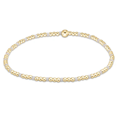Hope sincerity pattern 2mm bead bracelet white by Enewton