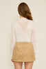Nia Faux Suede Mini Skirt Tan by Lucy Paris