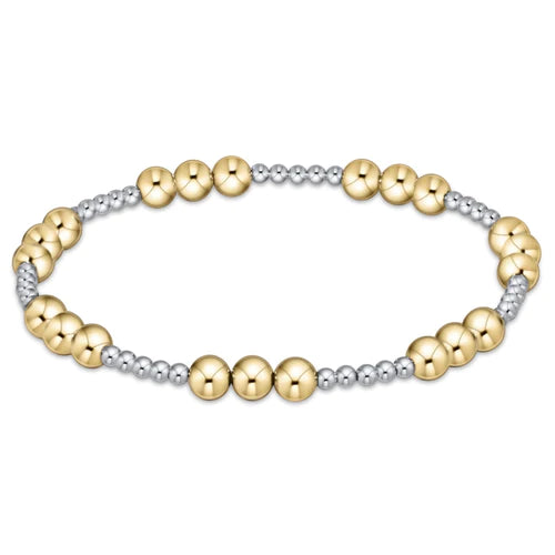 Classic joy pattern 5mm bead bracelet-mixed metal by Enewton