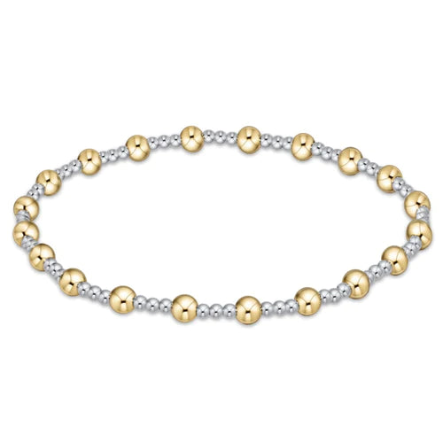 Classic sincerity pattern 4mm bead bracelet-mixed metal