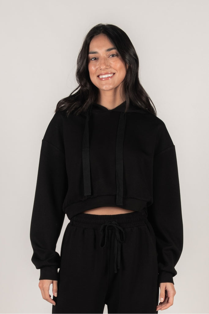 Scuba modal cropped hoodie top by Before You