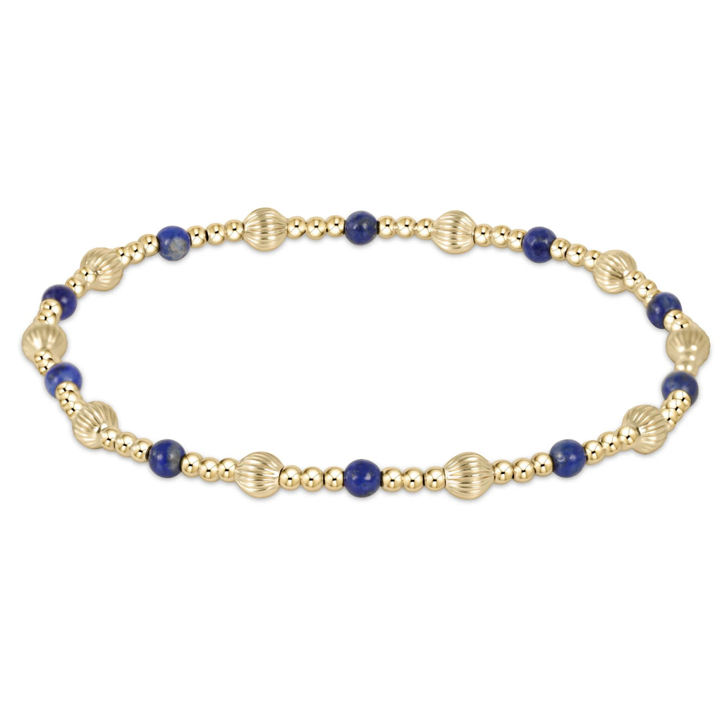 Dignity sincerity pattern 4mm bead bracelet-lapis by Enewton