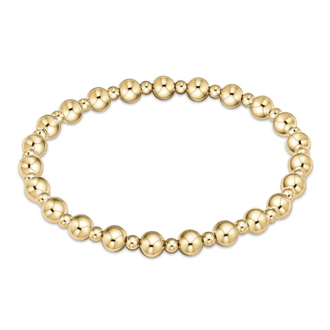Classic grateful pattern 5mm Bead Bracelet gold by Enewton
