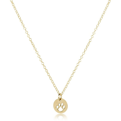 16" necklace gold - paw print small gold disc by Enewton