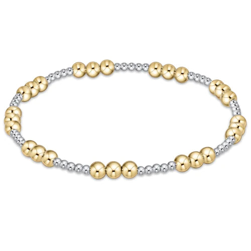 Classic joy pattern 4mm bead bracelet-mixed metal by Enewton