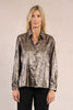 Chocolate snake print blouse by Molly Bracken