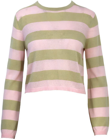 Joel Striped Sweater pink tan by Lucy Paris