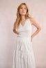 Scalloped neck ribbed tank white by Molly Bracken