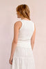 Scalloped neck ribbed tank white by Molly Bracken