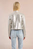 Silver moto jacket by Molly Bracken